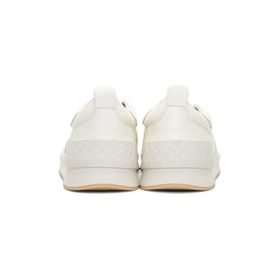 Shop Bottega Veneta White Intrecciato Runner Sneakers In 9207 Latte