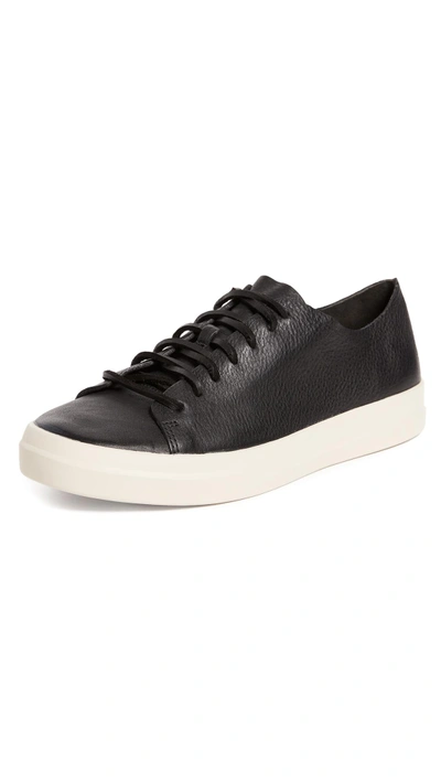 Shop Vince Copeland Leather Sneakers In Black