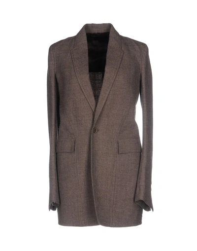 Shop Rick Owens Coat In Grey