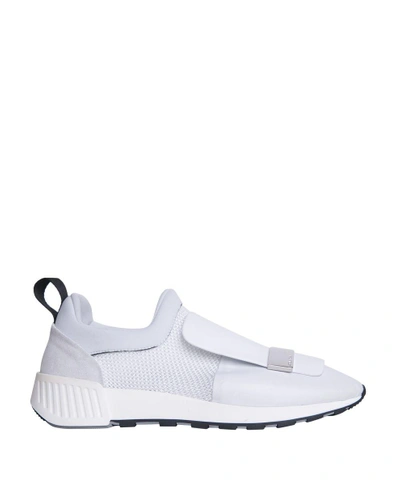 Shop Sergio Rossi Leather And Suede Sneakers In Bianco