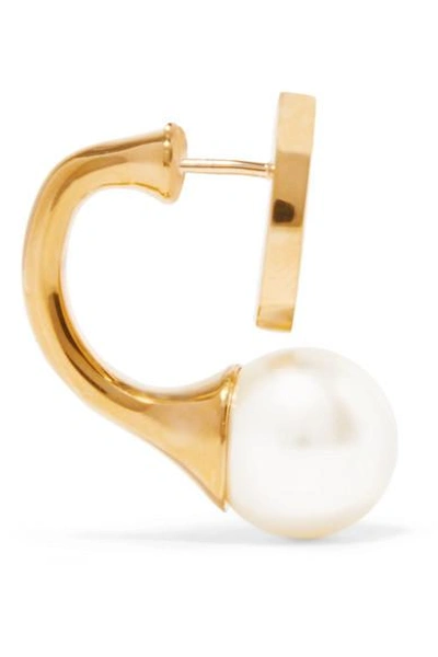 Shop Chloé Darcy Gold-tone Swarovski Pearl Earrings