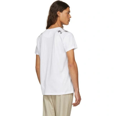 Shop Valentino White Punk Star T-shirt In 0bo White