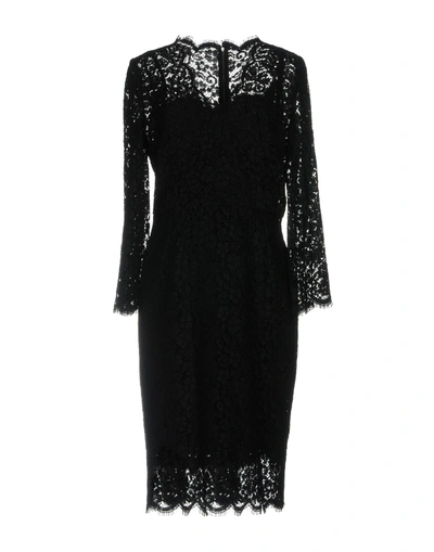 Shop Dolce & Gabbana Woman Midi Dress Black Size 10 Cotton, Viscose, Polyamide