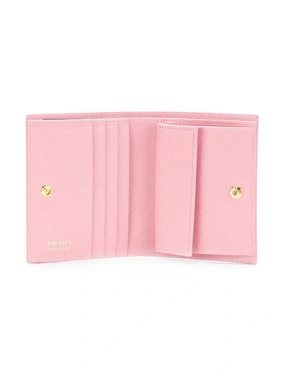Shop Prada Classic Logo Wallet In Pink