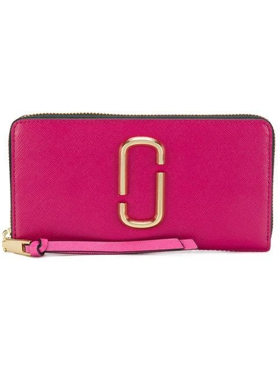 Shop Marc Jacobs Snapshot Continental Wallet In Pink & Purple