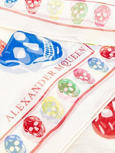 Shop Alexander Mcqueen Allover Skulls Scarf In Multicolour