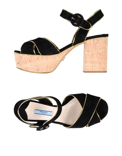 Shop Prada Sandals In Black