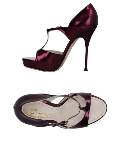 Shop John Galliano Sandals In Purple