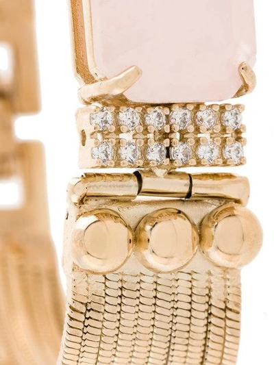Shop Iosselliani Elegua Rose Quartz Fringed Bracelet In Metallic
