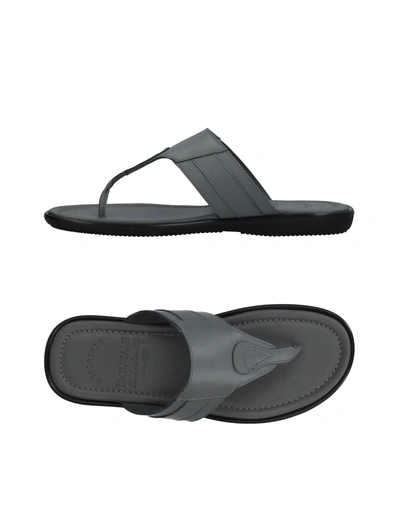 Shop Doucal's Flip Flops In Grey