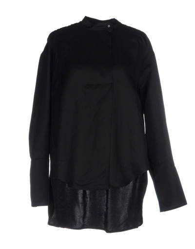 Shop Calvin Klein Collection Solid Color Shirts & Blouses In Black