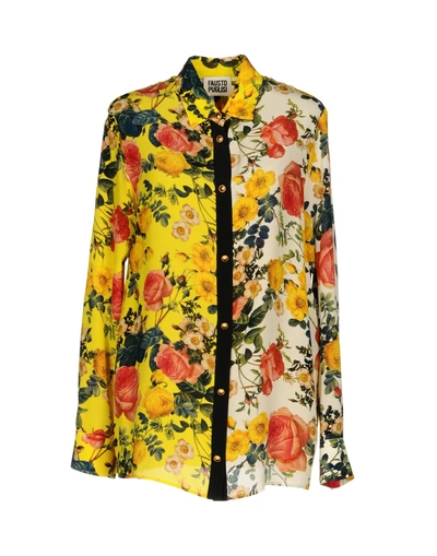Shop Fausto Puglisi Floral Shirts & Blouses In Yellow