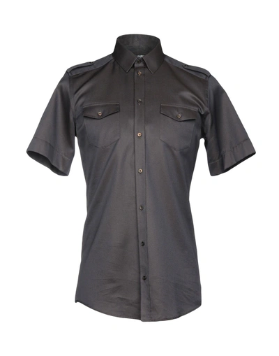 Shop Dolce & Gabbana Man Shirt Dark Brown Size 15 ¾ Cotton