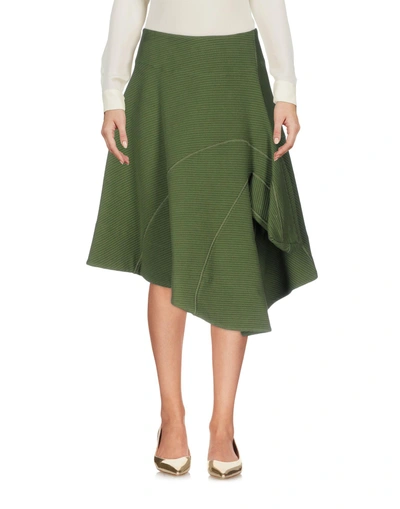 Shop Tom Rebl Midi Skirts In Military Green
