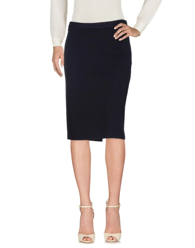Shop Love Moschino Knee Length Skirt In Dark Blue