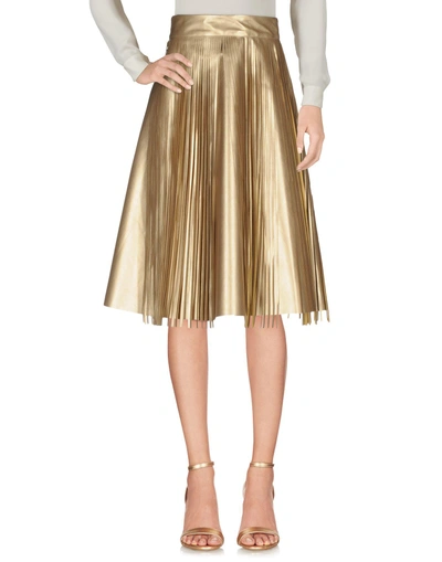 Shop Amuse Knee Length Skirt In Gold