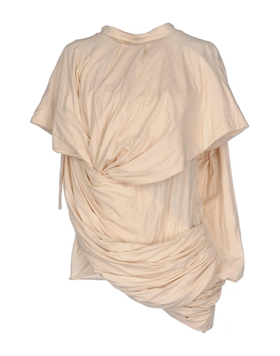 Shop Rick Owens T-shirt In Beige