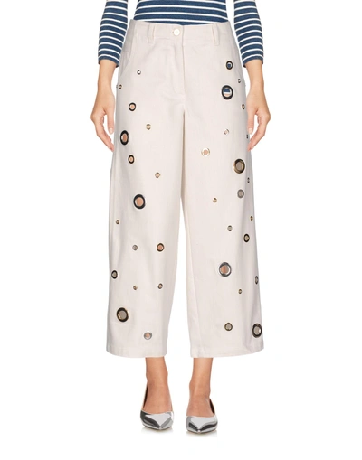 Shop Kenzo Denim Pants In Ivory