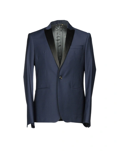 Shop Patrizia Pepe Man Suit Jacket Midnight Blue Size 44 Polyester, Virgin Wool, Elastane