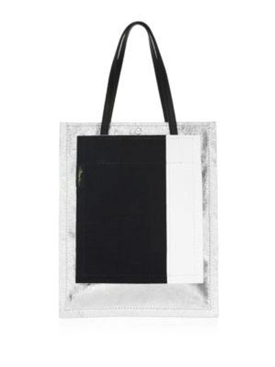 Shop 3.1 Phillip Lim / フィリップ リム Colorblock Leather Tote In Silver