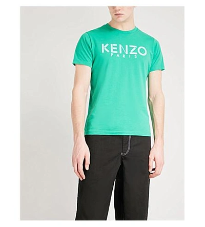 Shop Kenzo Logo-print Cotton-jersey T-shirt In Grass Green