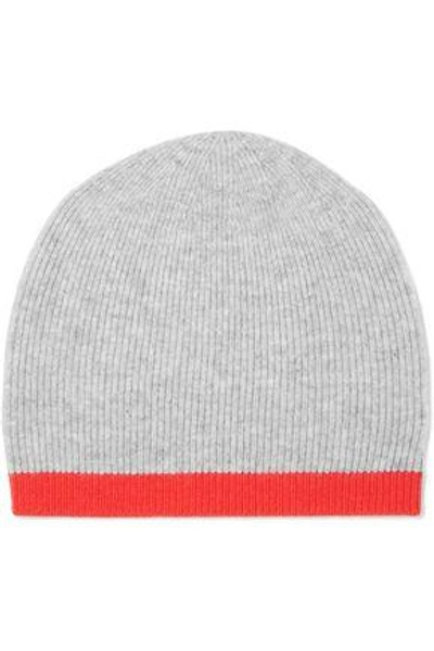 Shop Duffy Woman Two-tone Wool And Cashmere-blend Beanie Gray