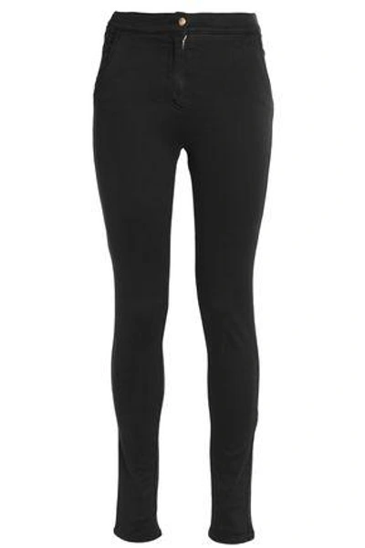 Shop Balmain Woman Cotton-blend Skinny Pants Black