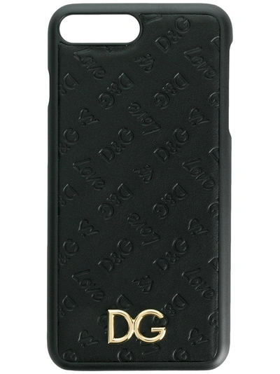 Shop Dolce & Gabbana Dg Love Embossed Iphone 7 Plus Case