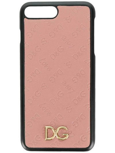 Shop Dolce & Gabbana D&g Love Embossed Iphone 7 Plus Case