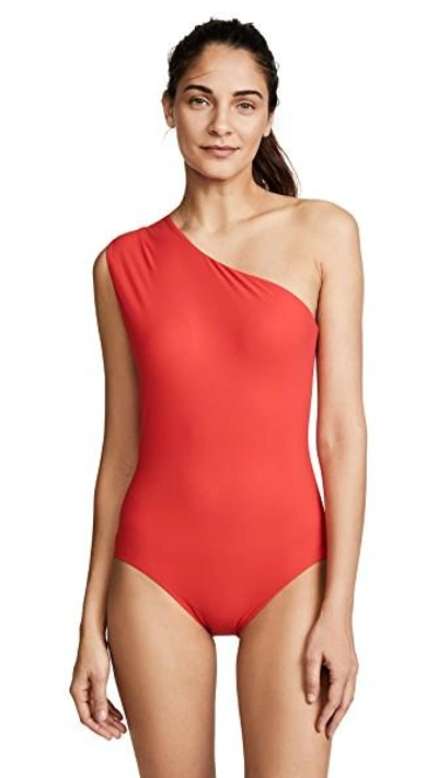 Shop Araks Melika Reversible One Piece In Poppy/fuchsia