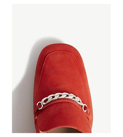 Shop Whistles Alma Chain Suede Loafers In Red