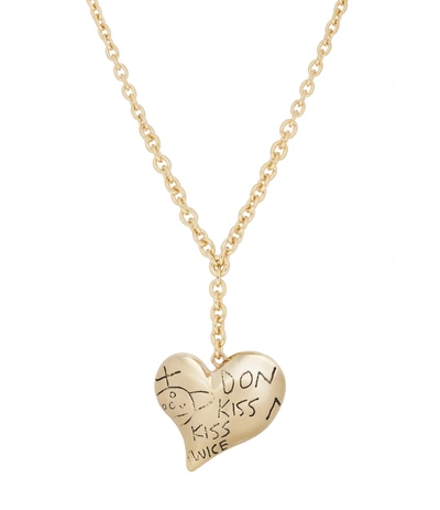 Shop Vivienne Westwood Valentines Heart Pendant Gold Plated Size In Antique Gold