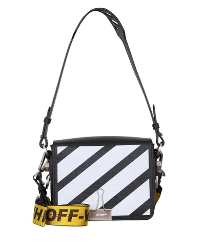 Shop Off-white Diagonal Flap Leather Bag In Nero