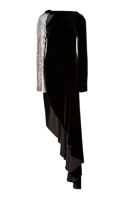 Shop Monse Velvet Embellished Flare Gown In Black