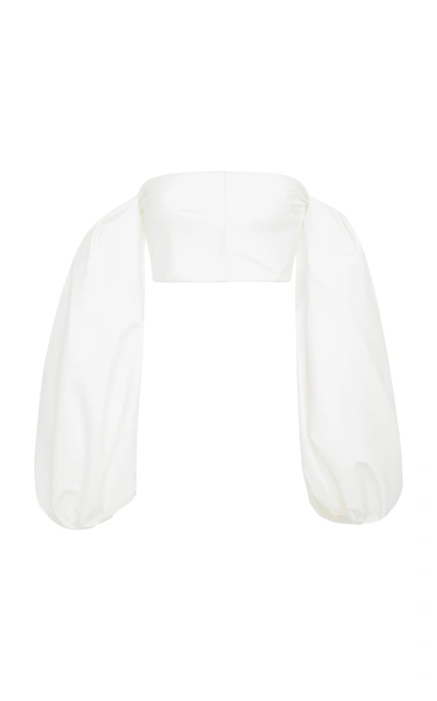 Shop Cushnie Et Ochs Off-the-shoulder Crop Top In White