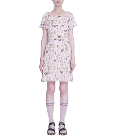 Shop Red Valentino Silk Dress In Multicolor