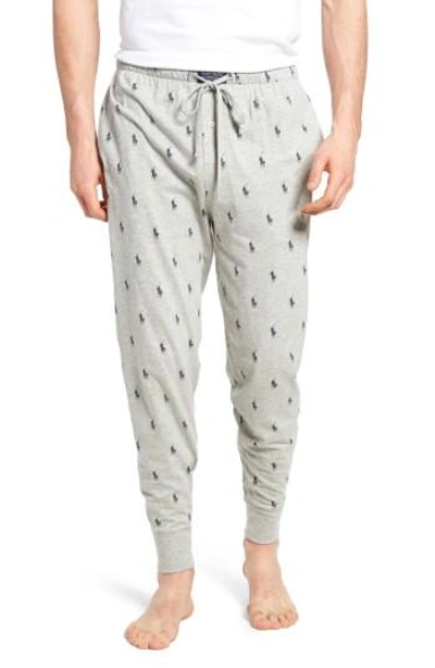 Shop Polo Ralph Lauren Knit Pony Lounge Pants In Andover Grey