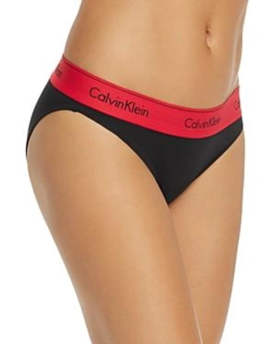 Shop Calvin Klein Modern Cotton Bikini In Black/empower