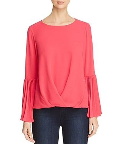 Shop Vince Camuto Pleat Detail Top - 100% Exclusive In Vibrant Fuchsia