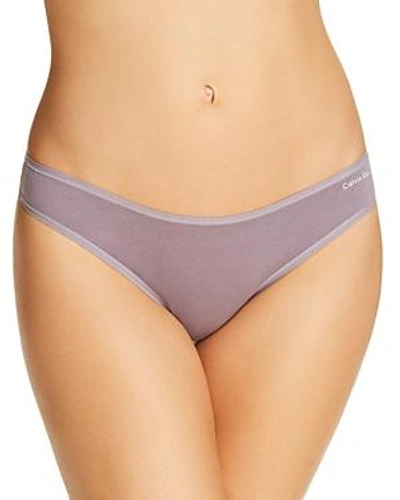 Shop Calvin Klein Form Cotton Thong In Jasper Stone