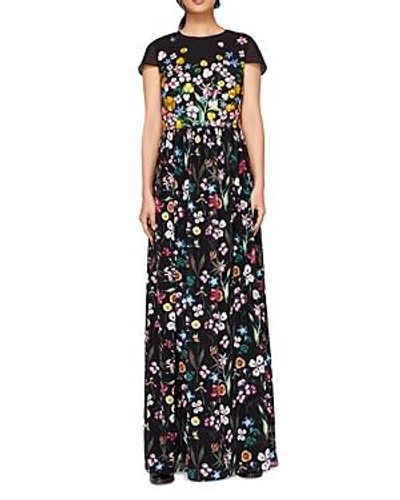 Ted Baker Embroidered Floral Mariz Maxi Dress - Black | ModeSens