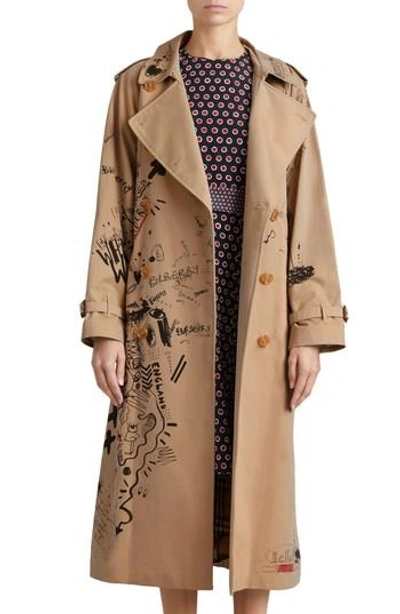 Burberry Eastheath Embellished Trench Coat In Bright Pink | ModeSens