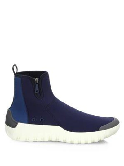 Shop Prada Neoprene Slip-on Boots In Blue