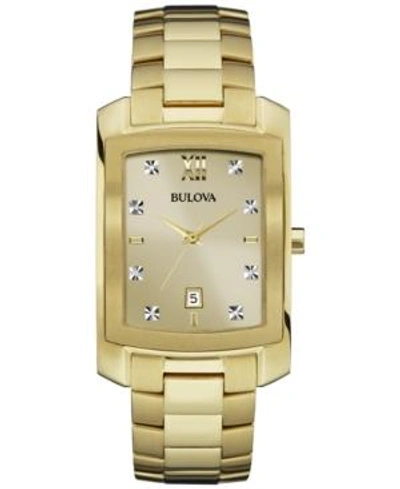 Shop Bulova Men's Diamond Accent Gold-tone Stainless Steel Bracelet Watch 31mm 97d107