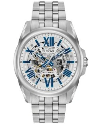 Bulova Sutton Mens Silver Tone Bracelet Watch 96a187 In Silver-tone