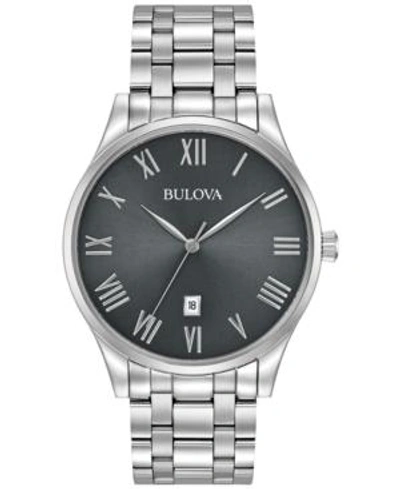 Shop Bulova Men's Stainless Steel Bracelet Watch 40mm 96b261 In Silver