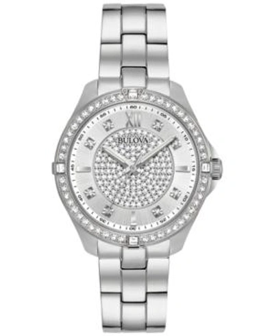 Shop Bulova Women's Stainless Steel Bracelet Watch 35mm 96l236, Created For Macy's In Silver