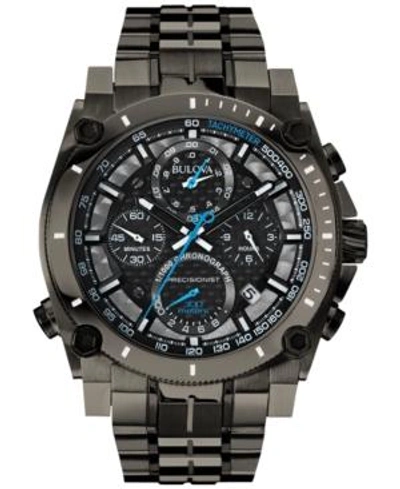 Shop Bulova Men's Chronograph Precisionist Gray-tone Stainless Steel Bracelet Watch 47mm 98b229