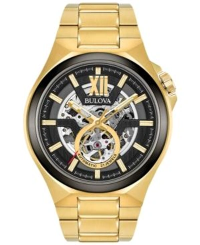 Shop Bulova Men's Automatic Gold-tone Stainless Steel Bracelet Watch 46mm 98a178
