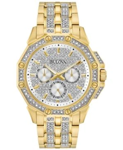 Shop Bulova Men's Crystal Accented Gold-tone Stainless Steel Bracelet Watch 43mm